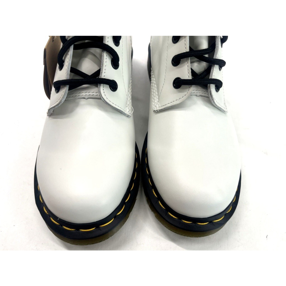 Dr. Martens White Combat Boots Women Size 10 Leather Black 8-Eye New No Box - Picture 7 of 14